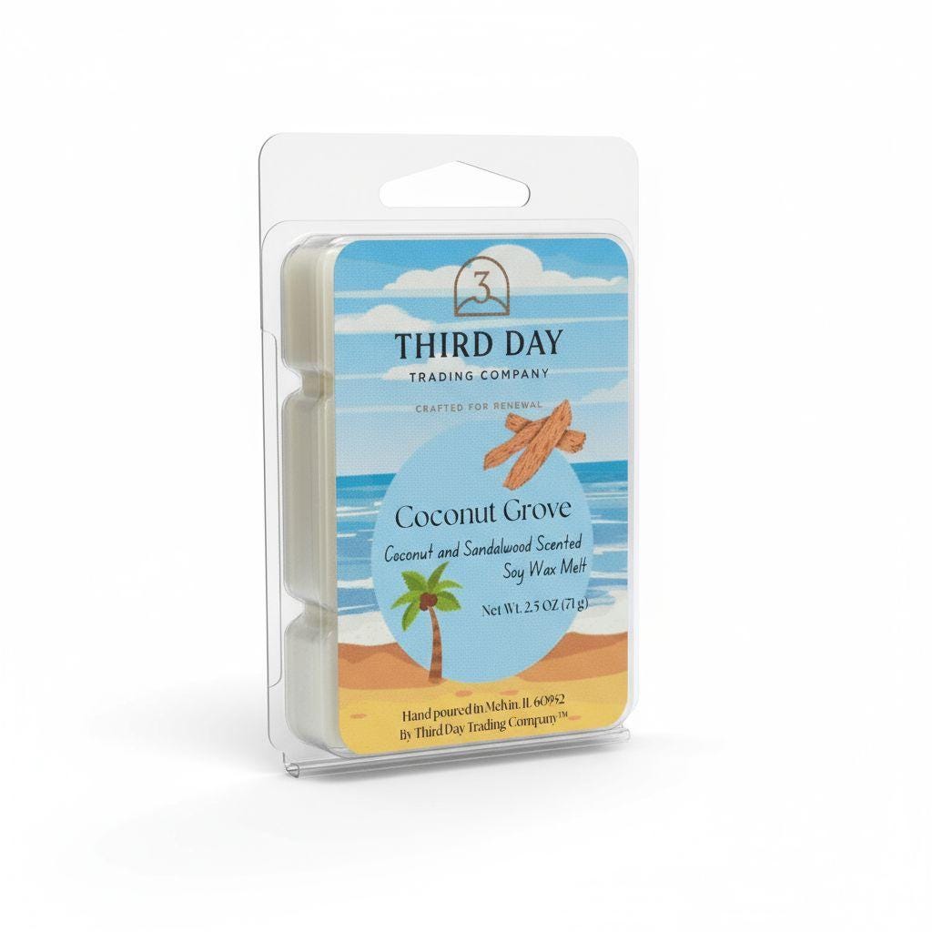 Coconut Sandalwood Wax Melts – Hand Poured Soy Wax, Summer Fragrance